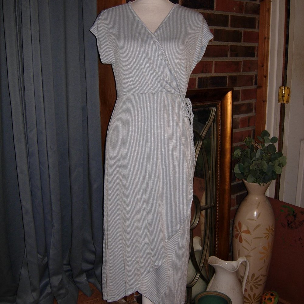 Caution To The Wind Faux Wrap Dress